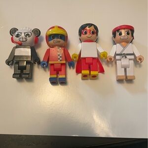 Ryan’s world Kids Toy Figures like
Legos. Karate super hero Panda racer boy